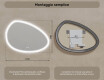 Specchio irregolare con illuminazione, 114×84 cm, bicolore, interruttore touch, tappetino riscaldante #8