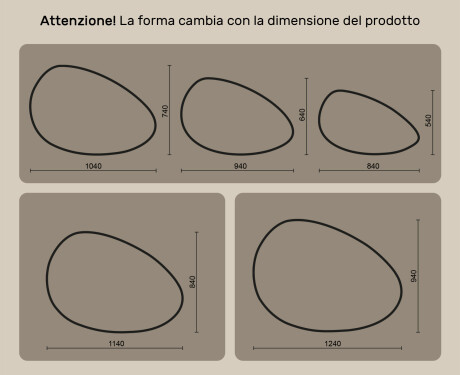 Specchio irregolare con illuminazione, 114×84 cm, bicolore, interruttore touch, tappetino riscaldante #10