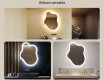 Specchio irregolare con illuminazione, 74×94 cm, bicolore, interruttore touch, tappetino riscaldante #2
