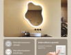 Specchio irregolare con illuminazione, 74×94 cm, bicolore, interruttore touch, tappetino riscaldante #4