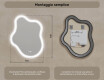Specchio irregolare con illuminazione, 74×94 cm, bicolore, interruttore touch, tappetino riscaldante #8