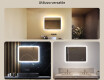 Specchio da bagno arrotondato con illuminazione LED, 80×60 cm, bicolore, interruttore touch, tappetino riscaldante #2