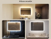 Specchio da bagno arrotondato con illuminazione LED, 100×70 cm, bicolore, interruttore touch, tappetino riscaldante #2