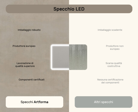 Specchio da bagno arrotondato con illuminazione LED, 100×70 cm, bicolore, interruttore touch, tappetino riscaldante #7