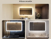 Specchio da bagno arrotondato con illuminazione LED, 120×70 cm, bicolore, interruttore touch, tappetino riscaldante #2