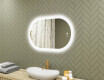 Specchio da bagno illuminato, 80×50 cm, bicolore, interruttore touch, tappetino riscaldante
