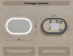 Specchio da bagno illuminato, 80×50 cm, bicolore, interruttore touch, tappetino riscaldante #8
