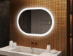 Specchio da bagno illuminato, 100×70 cm, bicolore, interruttore touch, tappetino riscaldante