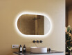 Specchio da bagno illuminato, 120×70 cm, bicolore, interruttore touch, tappetino riscaldante