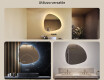 Specchio irregolare con illuminazione, 84×84 cm, bicolore, interruttore touch, tappetino riscaldante #2