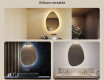 Specchio irregolare con illuminazione, 64×94 cm, bicolore, interruttore touch, tappetino riscaldante #2