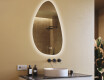 Specchio irregolare con illuminazione, 64×104 cm, bicolore, interruttore touch, tappetino riscaldante