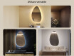 Specchio irregolare con illuminazione, 64×104 cm, bicolore, interruttore touch, tappetino riscaldante #2