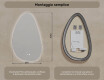 Specchio irregolare con illuminazione, 64×104 cm, bicolore, interruttore touch, tappetino riscaldante #8
