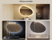 Specchio irregolare con illuminazione, 114×84 cm, bicolore, interruttore touch, tappetino riscaldante #2