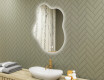 Specchio irregolare con illuminazione, 74×94 cm, bicolore, interruttore touch, tappetino riscaldante