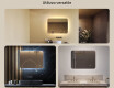 Specchio da bagno arrotondato con illuminazione LED, 80×60 cm, bicolore, interruttore touch, tappetino riscaldante #2