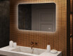 Specchio da bagno arrotondato con illuminazione LED, 100×70 cm, bicolore, interruttore touch, tappetino riscaldante