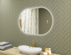 Specchio da bagno illuminato, 80×50 cm, bicolore, interruttore touch, tappetino riscaldante