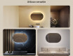Specchio da bagno illuminato, 80×50 cm, bicolore, interruttore touch, tappetino riscaldante #2