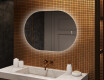 Specchio da bagno illuminato, 100×70 cm, bicolore, interruttore touch, tappetino riscaldante