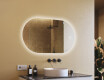 Specchio da bagno illuminato, 120×70 cm, bicolore, interruttore touch, tappetino riscaldante