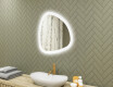 Specchio irregolare con illuminazione, 64×64 cm, bicolore, interruttore touch, tappetino riscaldante