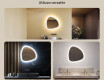 Specchio irregolare con illuminazione, 64×64 cm, bicolore, interruttore touch, tappetino riscaldante #2