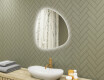 Specchio irregolare con illuminazione, 64×64 cm, bicolore, interruttore touch, tappetino riscaldante