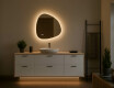 Specchio irregolare con illuminazione 64×64 cm, doppio colore, interruttore touch, tappetino riscaldante