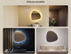 Specchio irregolare con illuminazione, 64×64 cm, bicolore, interruttore touch, tappetino riscaldante #2