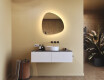 Specchio irregolare con illuminazione, 64×64 cm, bicolore, interruttore touch, tappetino riscaldante #9