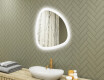 Specchio irregolare con illuminazione, 74×74 cm, bicolore, interruttore touch, tappetino riscaldante