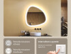 Specchio irregolare con illuminazione, 74×74 cm, bicolore, interruttore touch, tappetino riscaldante #4