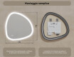 Specchio irregolare con illuminazione, 74×74 cm, bicolore, interruttore touch, tappetino riscaldante #8