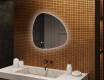 Specchio irregolare con illuminazione, 74×74 cm, bicolore, interruttore touch, tappetino riscaldante