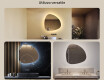 Specchio irregolare con illuminazione, 74×74 cm, bicolore, interruttore touch, tappetino riscaldante #2