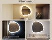 Specchio irregolare con illuminazione, 94×94 cm, bicolore, interruttore touch, tappetino riscaldante #2