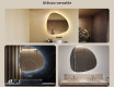 Specchio irregolare con illuminazione, 94×94 cm, bicolore, interruttore touch, tappetino riscaldante #2