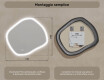 Specchio da bagno con illuminazione, 74×64 cm, doppia tonalità, interruttore touch, tappetino riscaldante #8