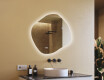 Specchio da bagno con illuminazione, 94×84 cm, bicolore, interruttore touch, tappetino riscaldante