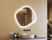 Specchio da bagno con illuminazione, 104×94 cm, bicolore, interruttore touch, tappetino riscaldante