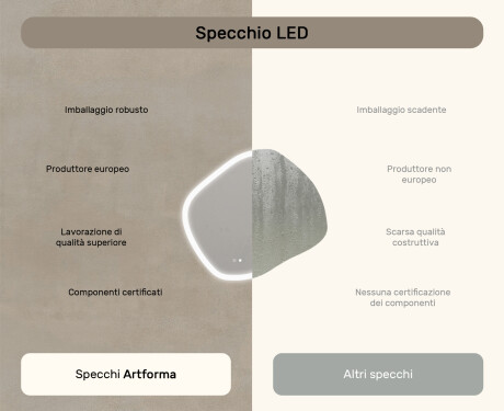 Specchio da bagno con illuminazione, 104×94 cm, bicolore, interruttore touch, tappetino riscaldante #7