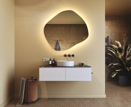 Specchio da bagno con illuminazione, 104×94 cm, bicolore, interruttore touch, tappetino riscaldante #9