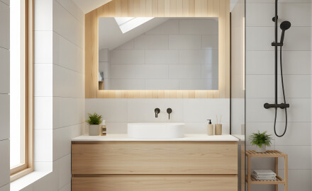 Specchio da bagno illuminato 60x80/80x60 cm con luce neutra 4500K