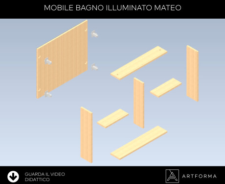 Armadietto Da Bagno LED - Anthracit Mateo 70 x 60 cm #8