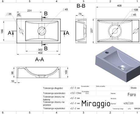 Lavabo FARO MATT