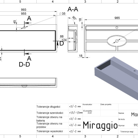 Lavabo MARES 1000 #4