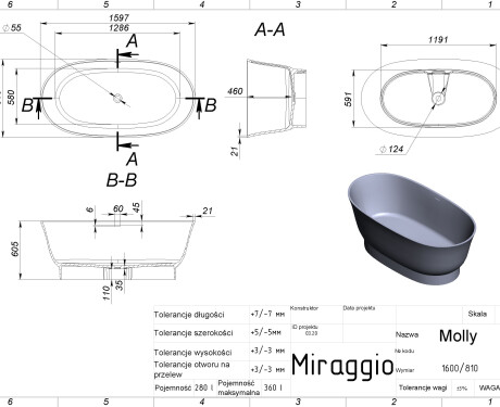 Vasca da bagno MOLLY MIRASOFT