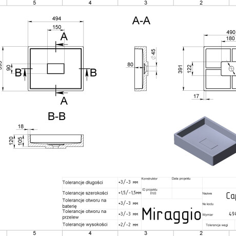 Lavabo CAPRI MIRASOFT #1